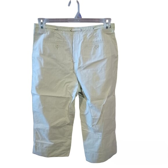 Willi Smith Solid Green Capri's 100% Cotton - Picture 2 of 3